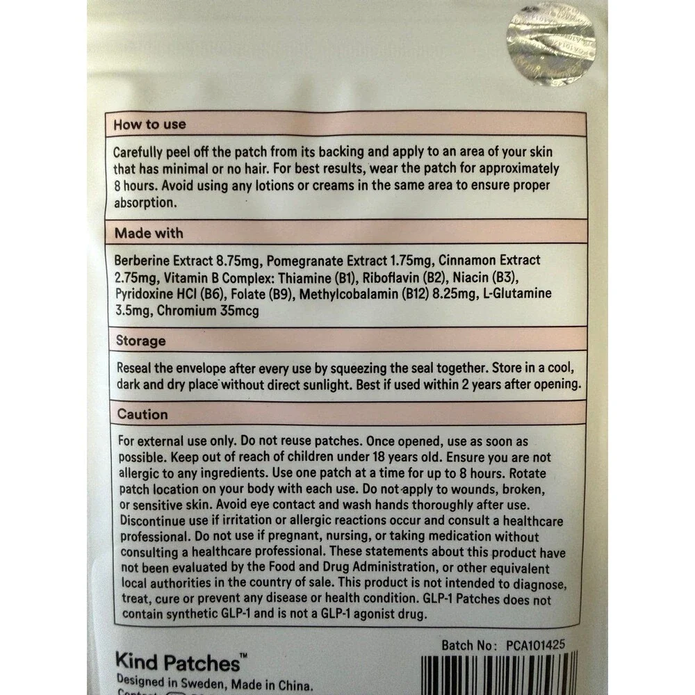 Kind patches Berberine patches one month supply weight loss